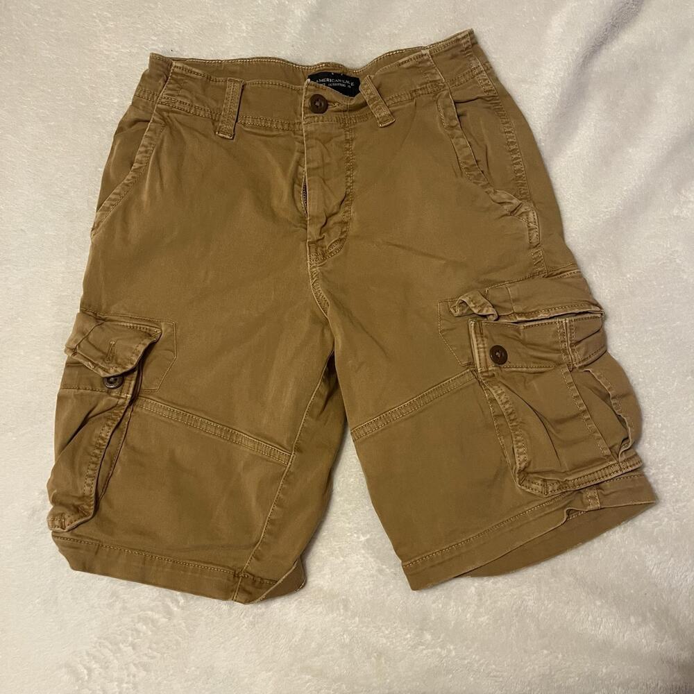American Eagle Outfitters Cargo Shorts Mens Size 28 Brown Cotton Twill 11in